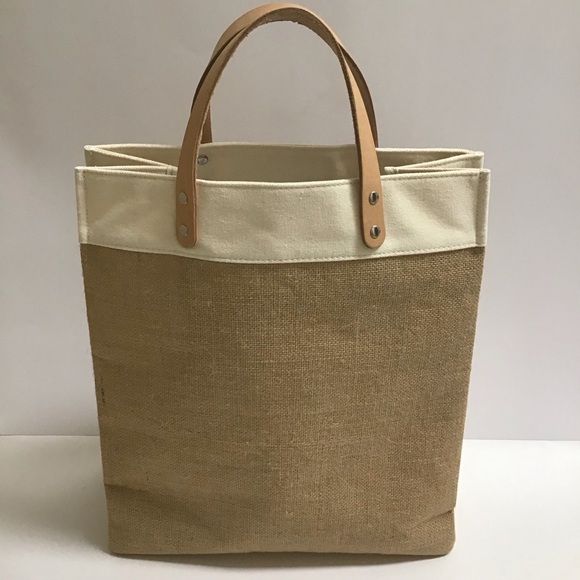 Brighton Lovebirds Floral Jute Canvas w/Leather Handles Tote Bag NEW - Picture 3 of 16